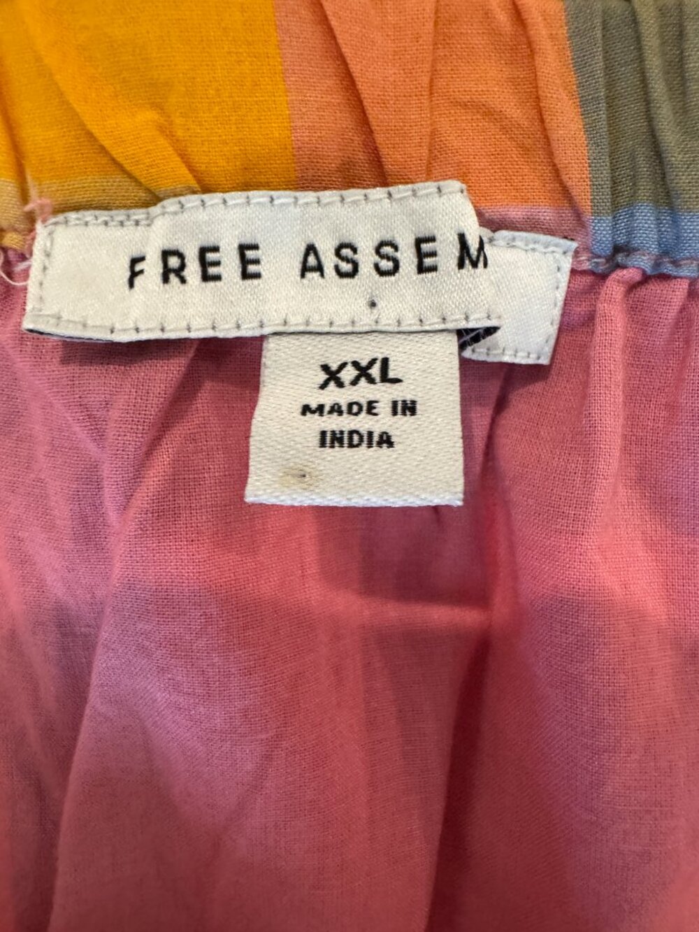 Free Assembly XXL Cotton Pastel Plaid Tiered Sundress Tie Straps Lined Pockets - Picture 9 of 14